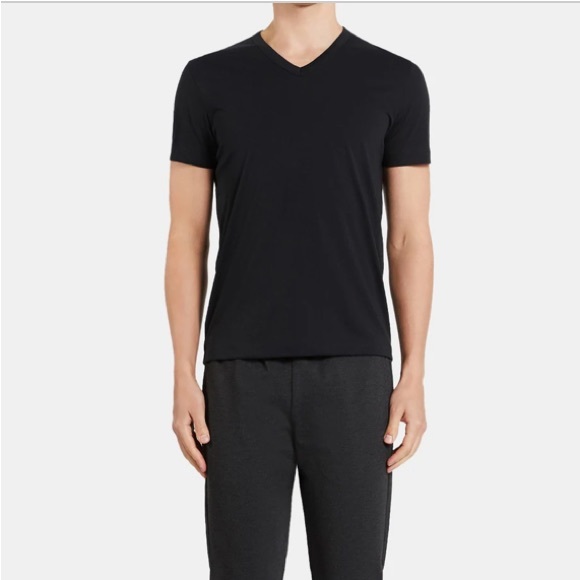 Theory Men’s Black v-neck Tee, short sleeves, Pima Cotton, Size XL - Picture 4 of 4